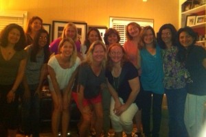 Me with the ladies of the Dunwoody book club. Nice people, mildly creepy picture.