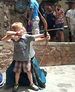 Skywalker showing off his mad archery skills for Princess Merida at Disney