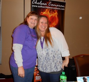 Mary Mooney (in purple) with Author Chelsea Camaron